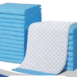 A stack of blue and white towels.